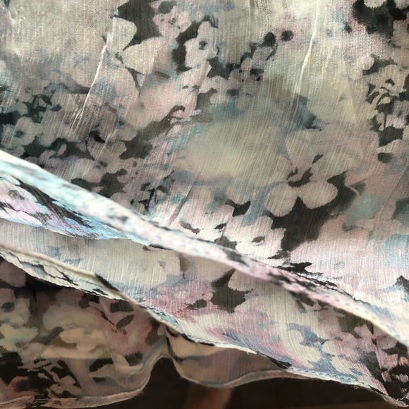 Silk Floral Maxi Skirt swim beach sheer delicate - Picture 14 of 14